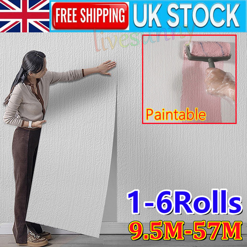 57m white paintable wallpaper - white,