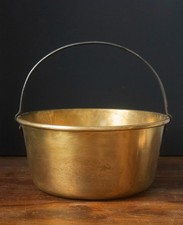 Vintage Solid Brass Cauldron Jam Pot 29cm