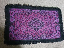 Vintage 70s woven wool rug or