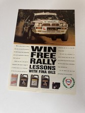 Original 1990 Lancia Delta HF Integrale Fina Rally Magazine Poster Advert Retro