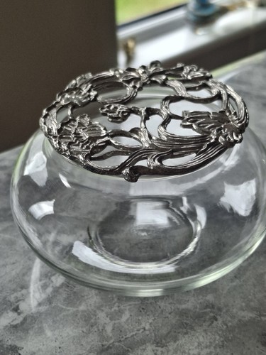 Beautiful vintage glass pot - vintage,