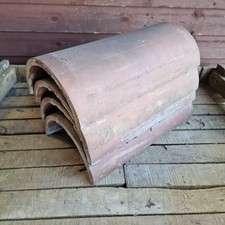 Reclaimed Flanders Red Clay Half Round Ridge 18 In / 450mm 