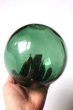 Vintage Green Glass Fishing Buoy Float Sphere Witches Witch Ball 