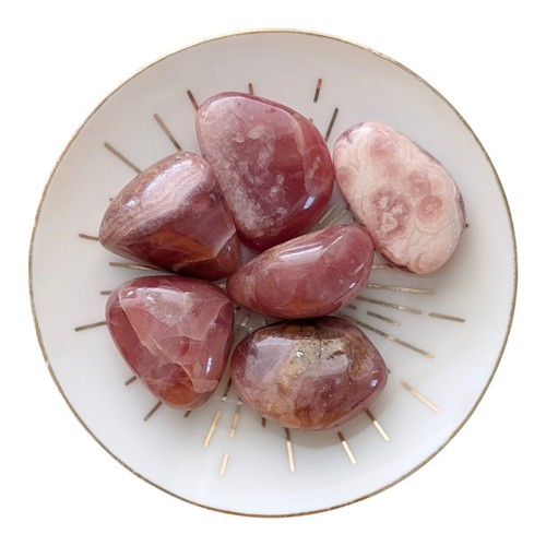 Rhodochrosite tumblestone - rhodochrosite,