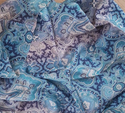 Paisley blue silky feel - silky,
