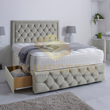New Divan Bed Set Plush Velvet