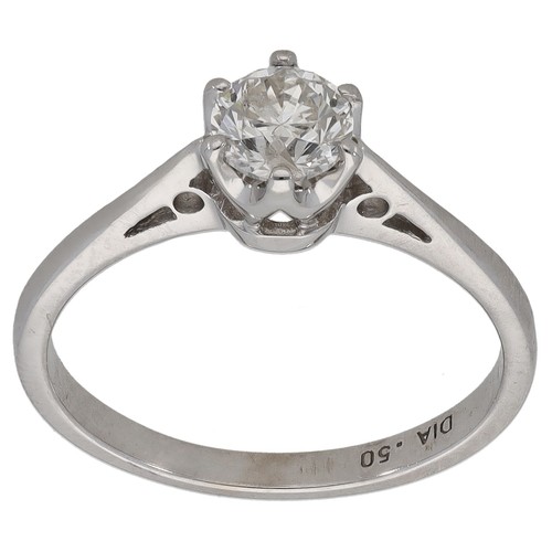 18ct white gold diamond ring - white,