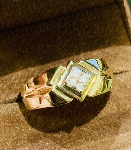 9ct gold solid diamond gents - solid,