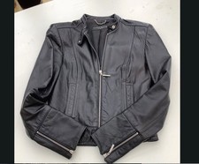 Black Leather Womens's Jacket