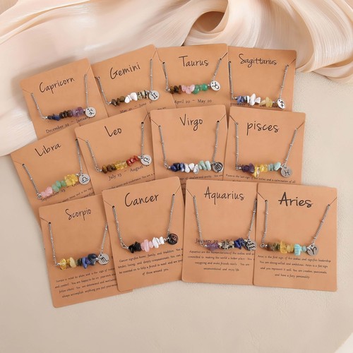 Zodiac sign necklace women - 12,