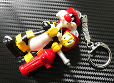 OFFICIAL VINTAGE 1998 TWEETY PIE SYLVESTER LOONEY TUNES KEYRING BULLYLAND