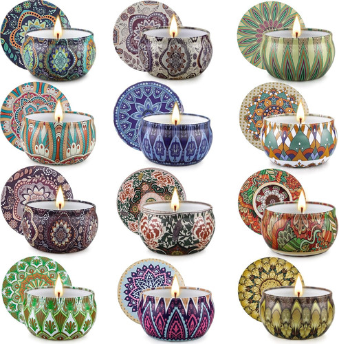 12pc scented soy - jar, candles
