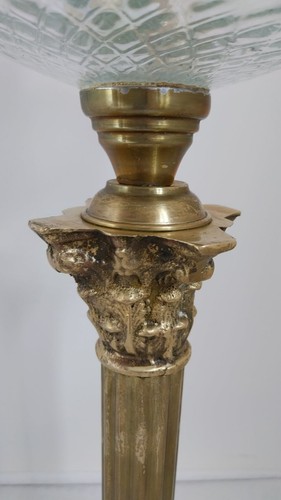 Antique brass duplex oil lamp - duplex,