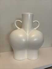 White Ceramic  Love Handles Booty Butt Woman  Vase Decor Ornament Silouhette