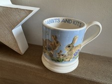 EMMA BRIDGEWATER BRIGHT NEW MORNING RABBITS AND KITS Half Pint Mug 