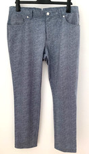 J LINDEBERG GOLF M JACK SLIM FIT MICRO STRETCH LIGHT GREY PATTERN TROUSERS 34/32