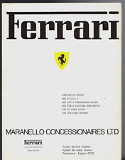 Ferrari Range 1973 UK Market Foldout Brochure Dino 246 365 GTC GT4 Daytona BB