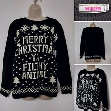 Home Alone Black Merry Christmas Ya Filthy Animal Knitted Jumper Small - Medium
