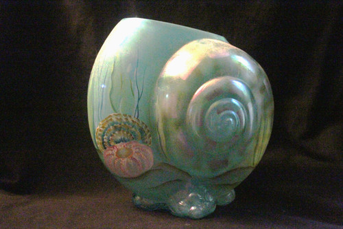 Fenton art glass nautilus - art,