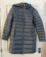 M&S  Soft Slate Blue Puffa Coat - Size 12- VGC