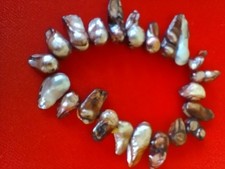 Vintage FRESHWATER PEARL  NECKLACE + BAROQUE PEARL BRACELET  UK seller