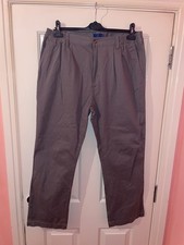 Brand New Cotton Traders Fern Green Elastic Waist Cotton Trousers W38 L30