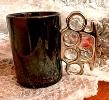 KNUCKLE DUSTER MUG - BLACK/SILVER- Great  GIFT - from the Estate of Jet Black
