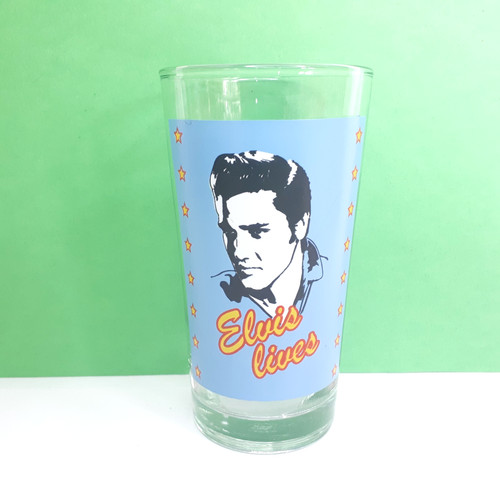 Vintage elvis lives glass - glass,