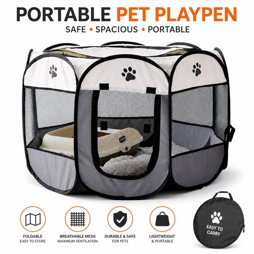 Portable pet playpen foldable - portable,