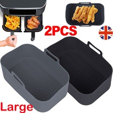 2PCS Silicone Pot Baking Basket Liners, Rack for Air Fryer Dual.Zone.Accessories