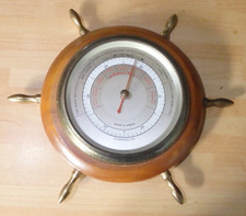 Short and Mason Stormoguide Barometer Ships wheel Round 24cm across