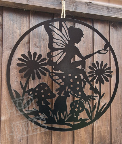 Fairy metal wall art round - wall,