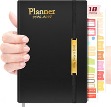 2026 Diary A5 Week to View - 18 Monthly Academic Planner with Soft Leather Cover