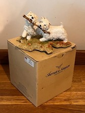 Sherratt & Simpson Westie West Highland Terriers playing with stick Boxed b