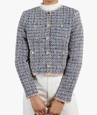 Ted Baker Lozzo Tweed Boucle Fringe Jacket