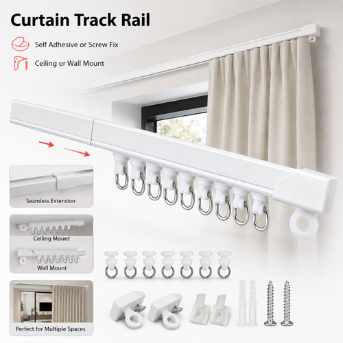 Curtain track rail self - curtain,