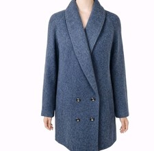 Vintage Blue Wool Blend Coat