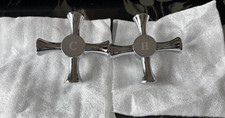 REPLACEMENT HOT & COLD TAP TOPS VICTORIAN STYLE CHROME - NOT USED