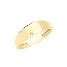 Signet & Sovereign Ring 9ct Carat Yellow Gold Men/Ladies with Cubic Zirconia/CZ