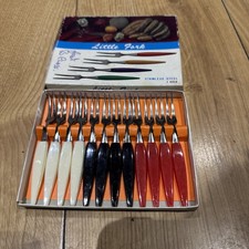 VINTAGE STAINLESS STEEL 1960'S LITTLE FORKS COCKTAIL CUTLERY