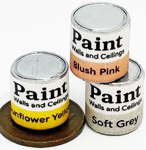 Dolls house paint tins - dolls,