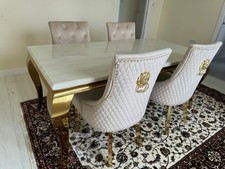 Cream Gold Louis Dining Table