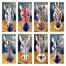 Wooden Mask Giraffe Carved Zebra Animal Mask Wood Mask Carving 30CM