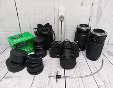 Cosina 35mm Film Camera with Lenses  CT1G  & Accessories - Untested