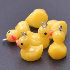 Rubber Duck Charms Yellow Resin Ducks Pendants Jewellery Making Crafts DIY
