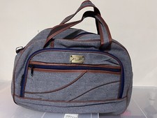 Vintage Retro Blue Dunlop Twill Sport Weekend Overnight Holdall Bag