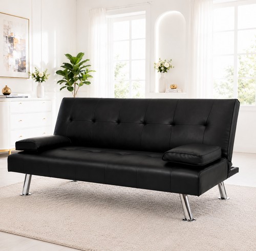 Sofa bed faux leather - sofa,