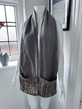 Bob Mackie Scarf Wearable Art Grey Pocket Scarf Sequin Detail