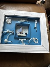 Bin Nautical Knots Framed Wood 3D Shadow Box Wall Display Boat Sailing 11"X13"