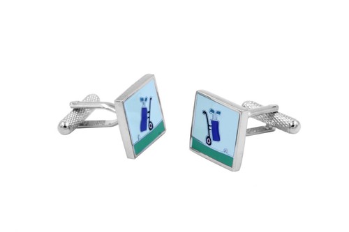 Golf cart cufflinks - golf,
